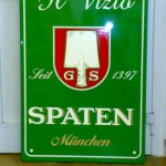 Birra Spaten - Insegna in alluminio con scritte in verniciatura